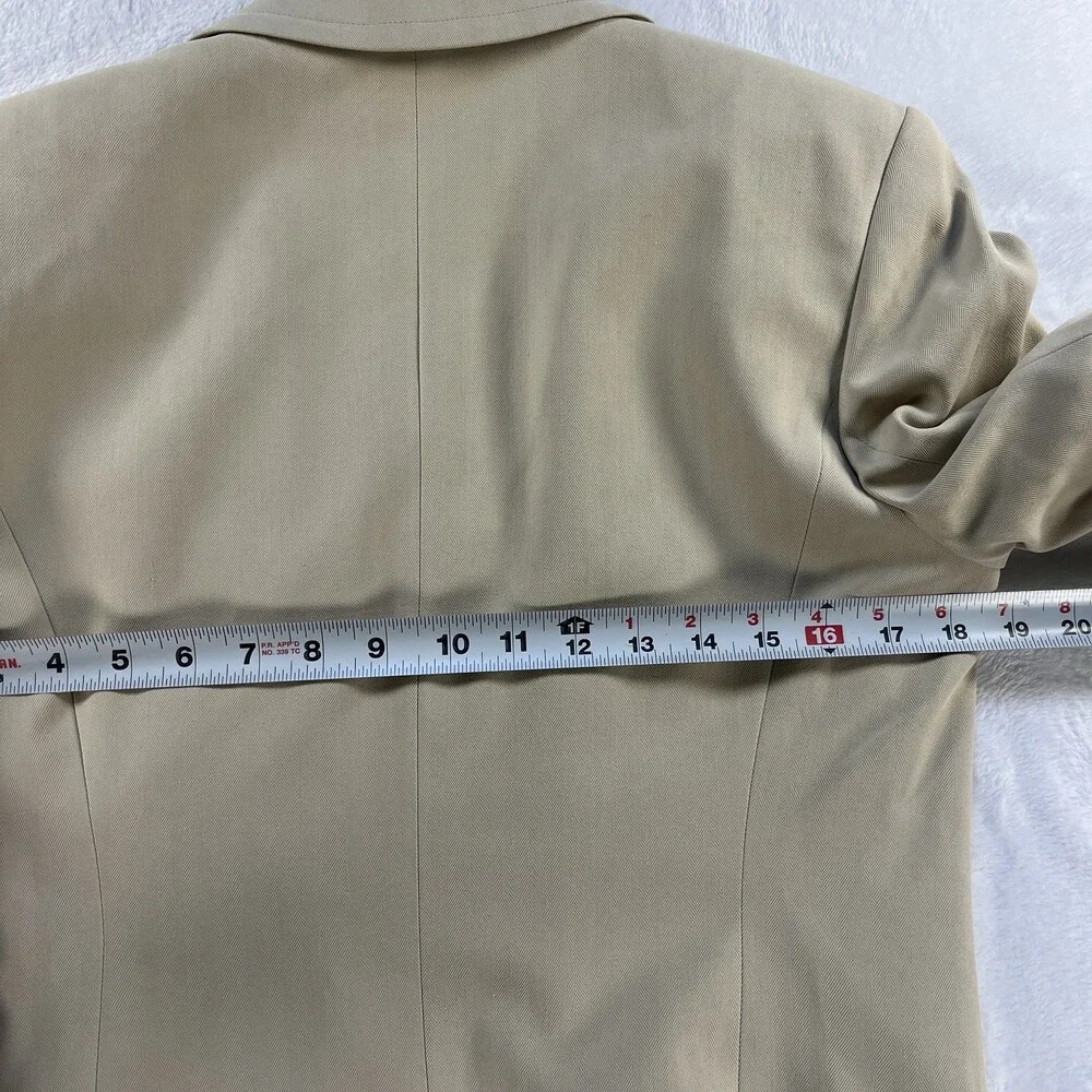 Vintage Orvis Silk Blazer 6 Womens Beige Open Front Coat USA Made